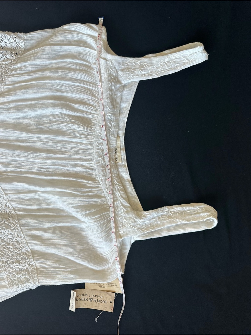 Denim & Supply Ralph Lauren White Lace-Trim tier Maxi Dress boho Large discontin - Picture 15 of 16